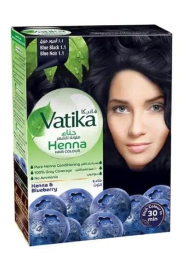 Ammonia-Free Hair Henna Color, Blue Black 1.1